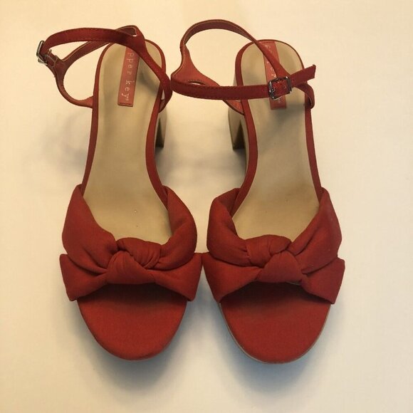 Copper Key Sunnydays Sandals Womens 8M Red Ankle Strap Platform Clog Shoes - Picture 2 of 8